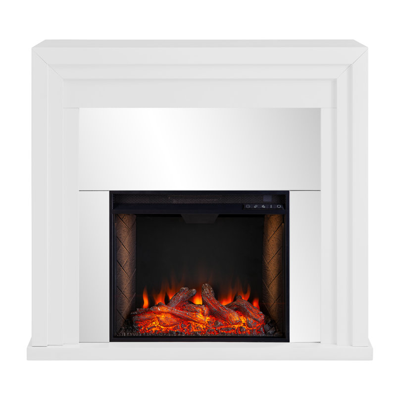 Stadderly Mirrored Fireplace with Criss Cross Firebox