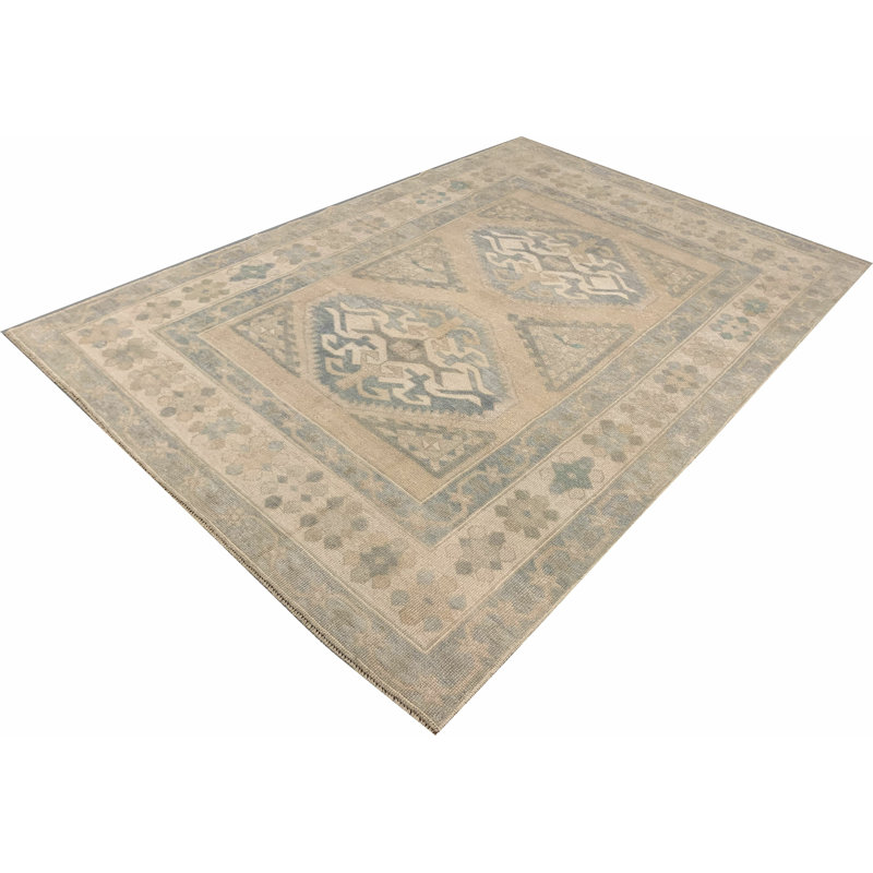 Vintage One-of-a-Kind Rectangle 4'6" X 6'5" Hand Knotted Area Rug