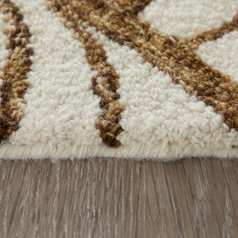 Wallace Modern Ikat White Area Rug, Rectangle 2' x 3'