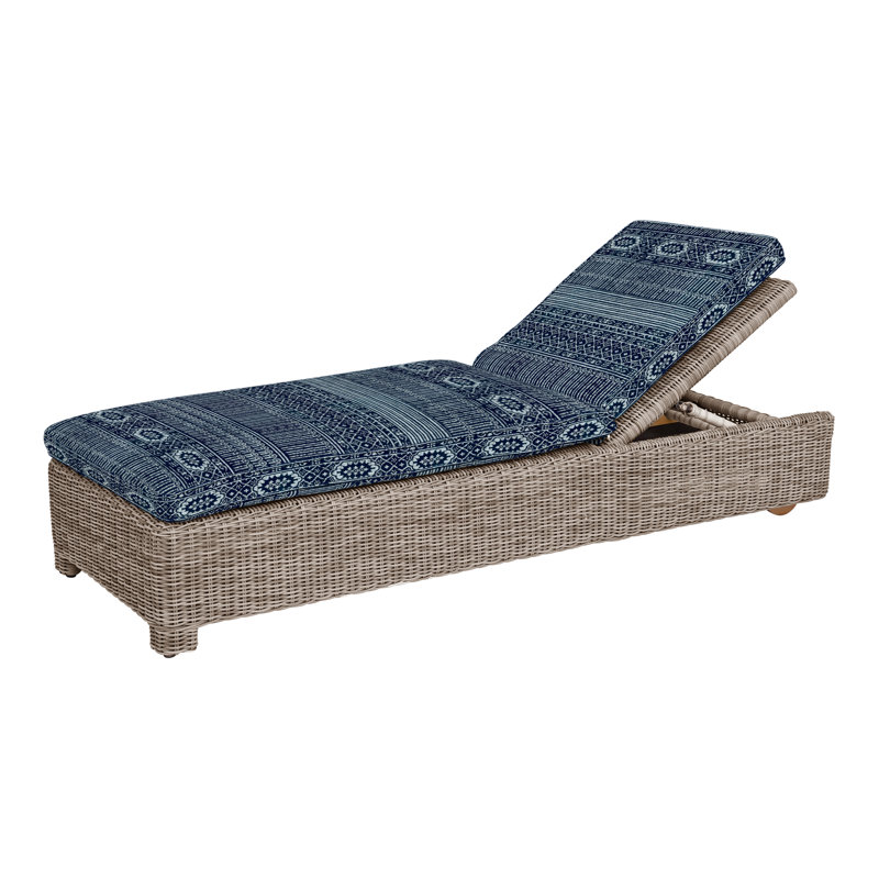 Sag Harbor Outdoor Chaise Lounge, Batik Navy, Sag Harbor Oyster