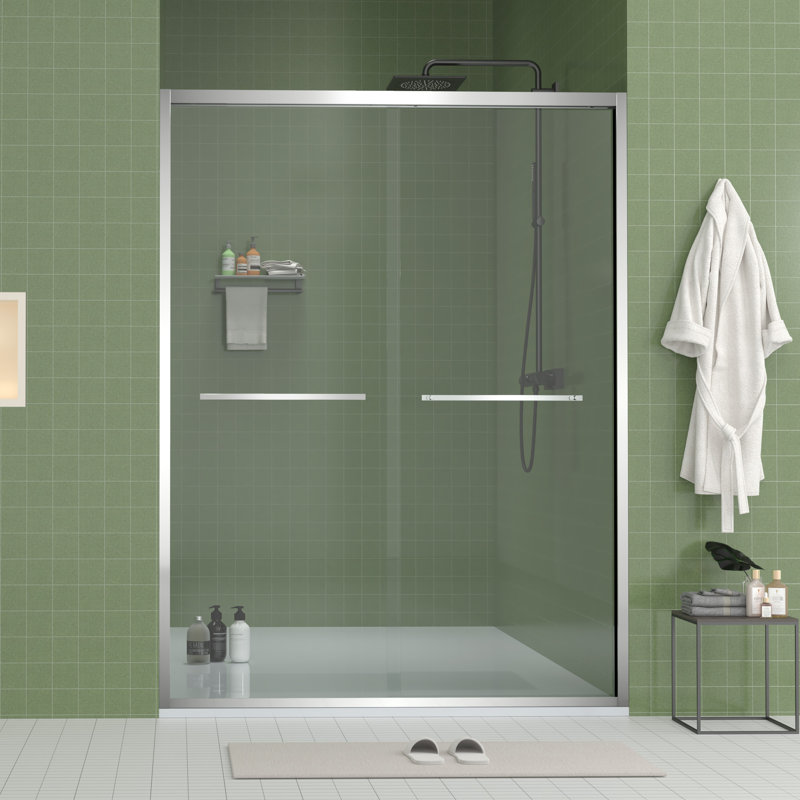 Porte coulissante de 60 po de largeur et 70 po de hauteur avec porte coulissante en aluminium et double poignée comme porte-serviettes