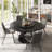 Suzzie Modern Round Turnable Dining Table for 4-6 with Sintered Stone Tabletop, Carbon Steel Base-103232737-103232738
