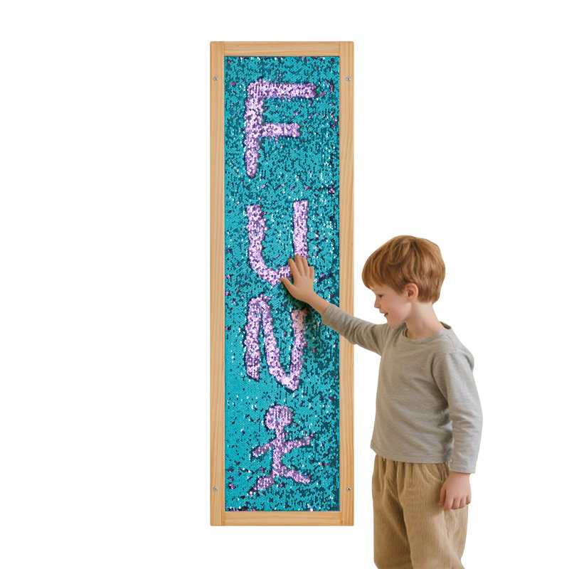 Sequin Sensory Wall Frame-39"x12" Flip Sequin Fabric Sensory Panel for Kids - Reversible Wall-Mounted Sequin Board with Multiple Color Options for Sensory Room, Therapy & Home