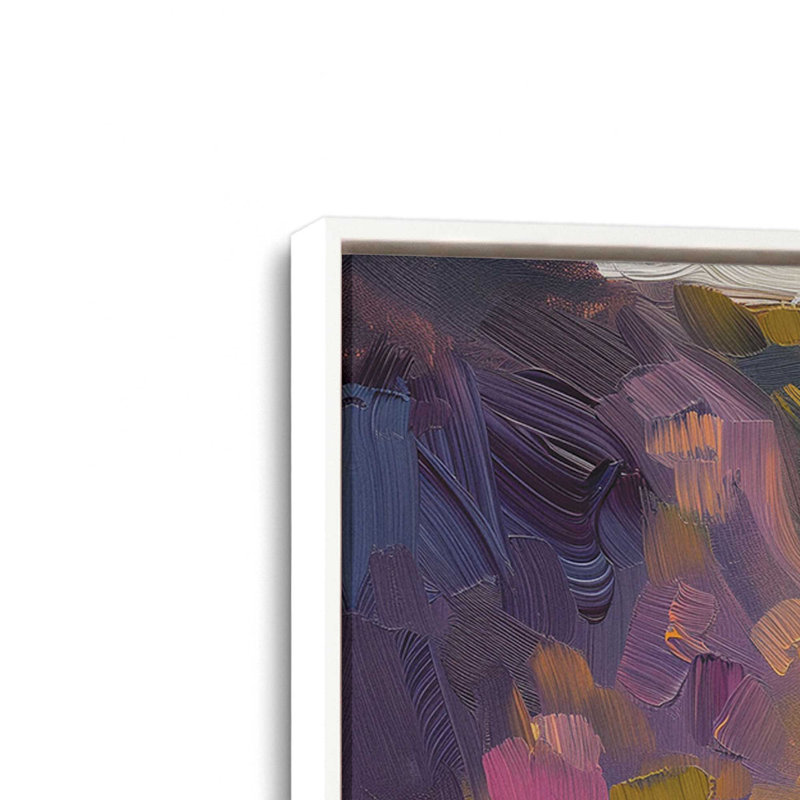 Ensemble de 2 pièces Nocturne Sunset sur toile par Azure Artisanal Studio, Cadre flottant blanc opaque