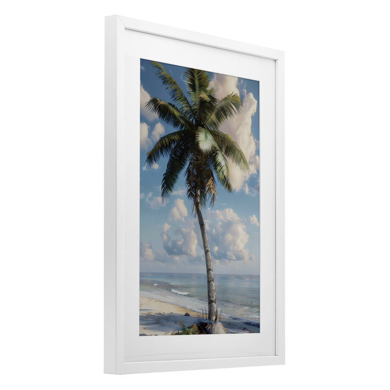«Green Palm Relaxation», reproduction sous verre encadrée, design par LSR Design Studio, H 23 po x l 17 po