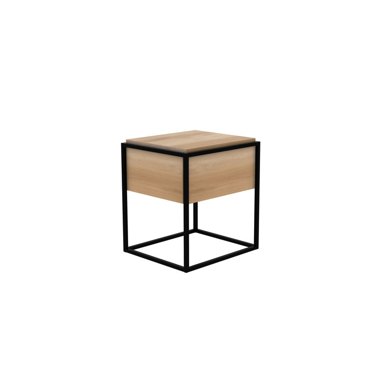 Monolit 1 - Drawer Nightstand, Black/Natural