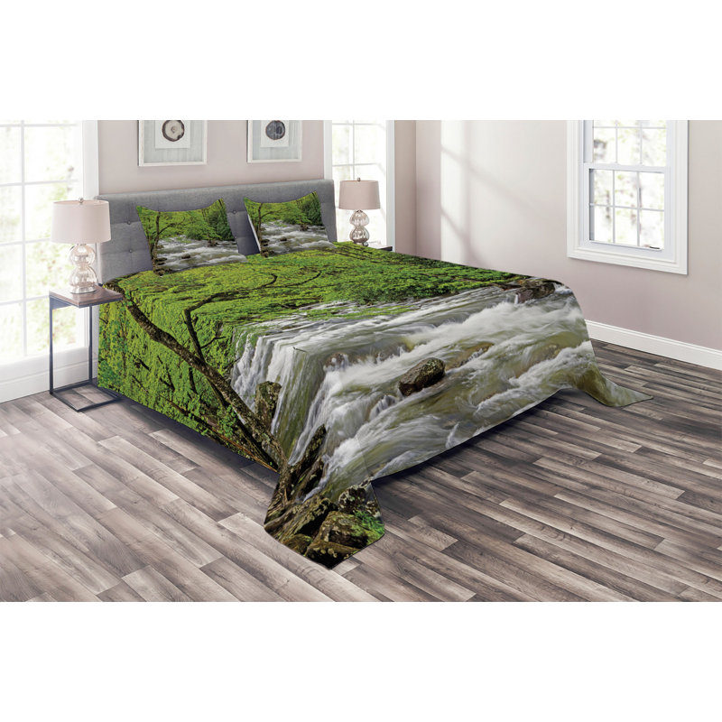 Rustic Polyester Coverlet, King Bedspread + 2 Shams