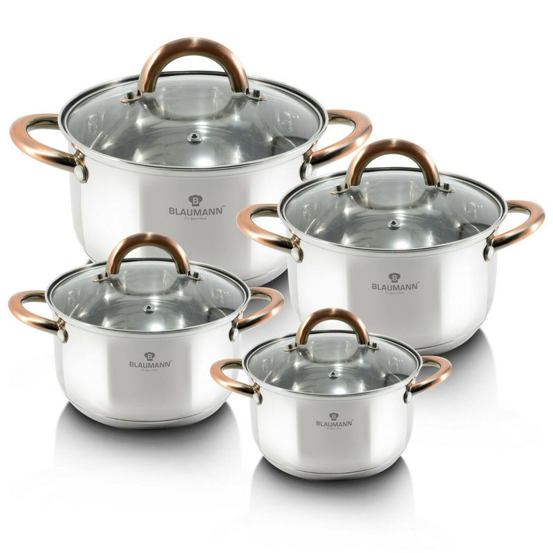 8 - Piece Non-Stick Stainless Steel Cookware Set