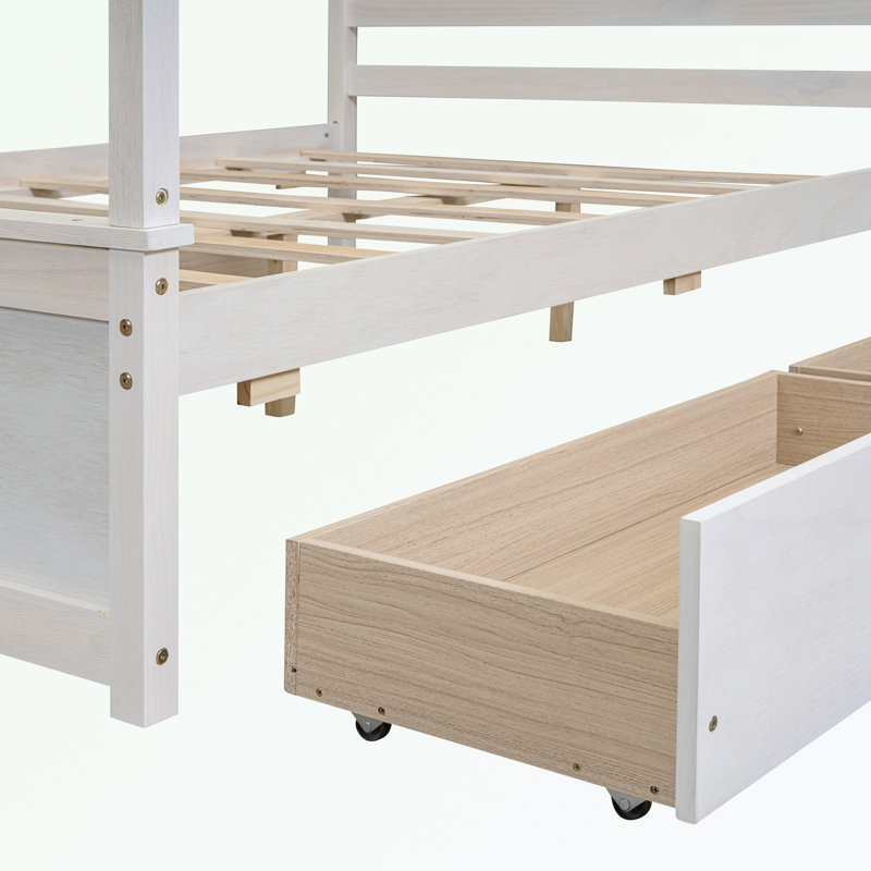 Brakefield Canopy Storage Bed, White