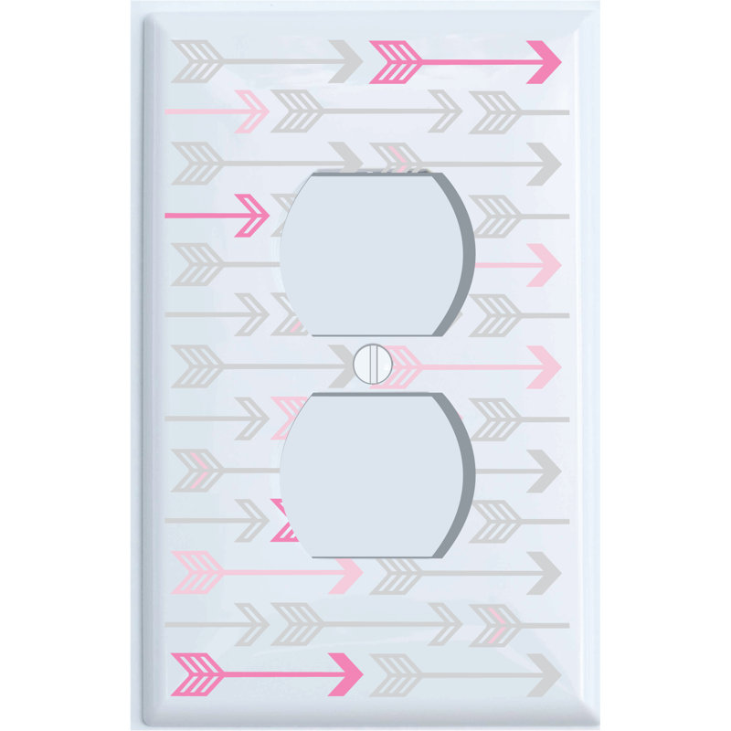 Couvre-prises à imprimé flèches bleu marine et gris / décor de chambre de bébé gris pour bébé garçon ou fille (housse de prise)
