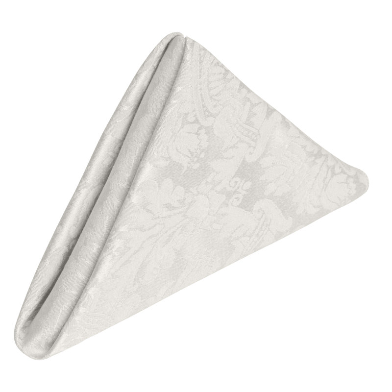 Saxony Polyester Floral Square Napkin, White