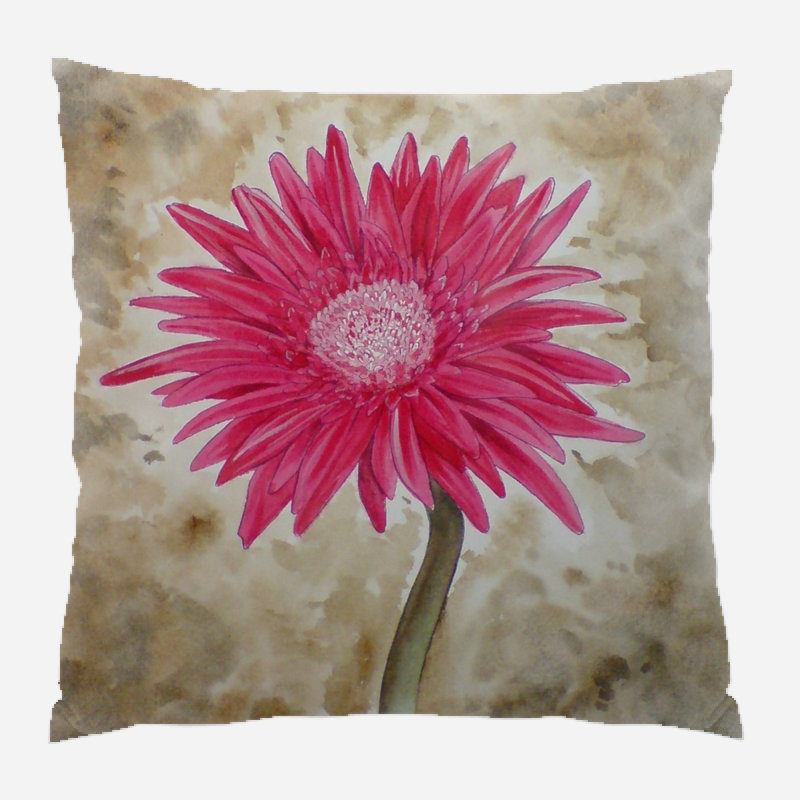 Gerbera Outdoor Reversible Throw Pillow, Microsuede, Indoor