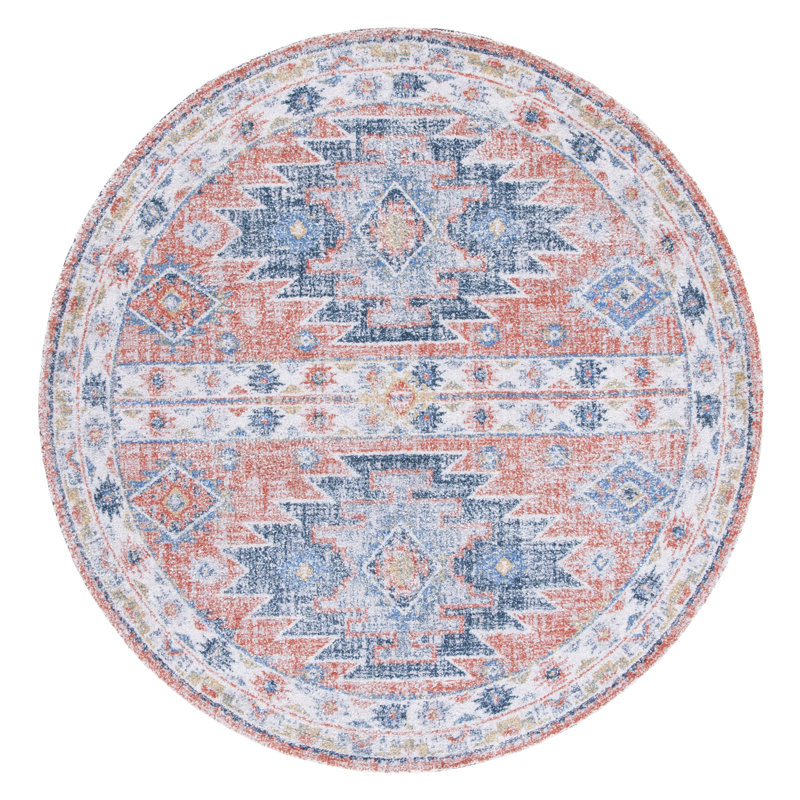 Giannina Hand Tufted Performance Southwestern Rug, Round 6'