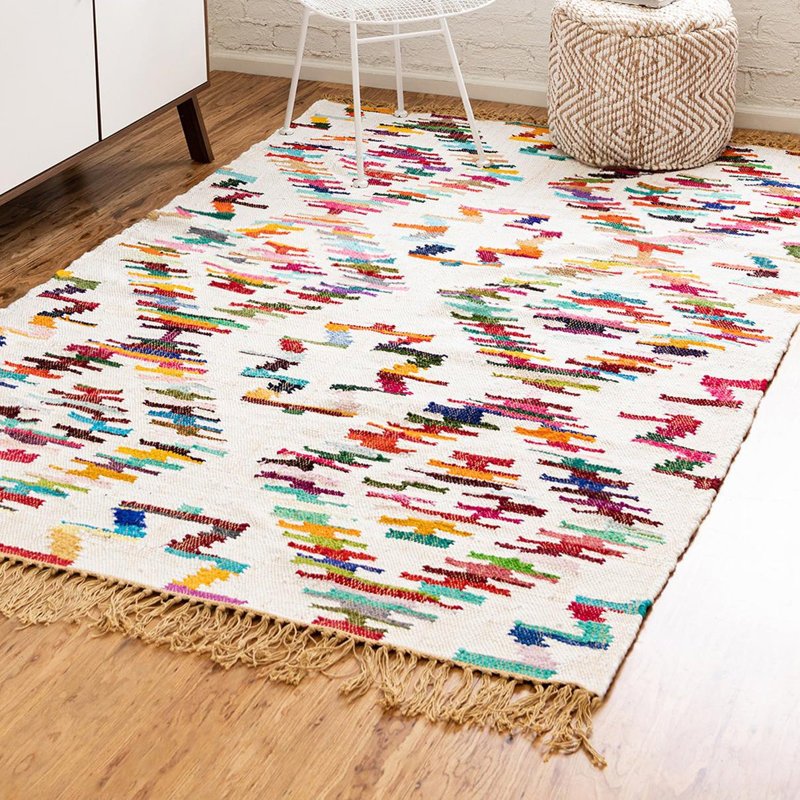 Duclos Cotton Ikat Indoor Rug, Rectangle 2' x 3'1"