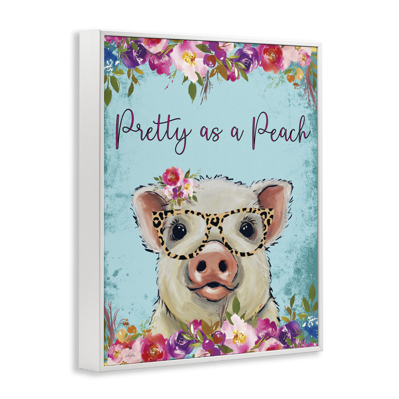 Joli cochon de pêche, estampe numérique, design par Lee Keller, H 14 po x l 11 po