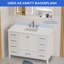 Dosseret de meuble-lavabo en pierre reconstituée de 122 cm (48 po) couleur blanc Ariston