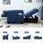 Latitude Run 36.6" Wide Convertible Chair 3-In-1 Pull Out Sleeper Futon Chair Beds with USB-1655144903