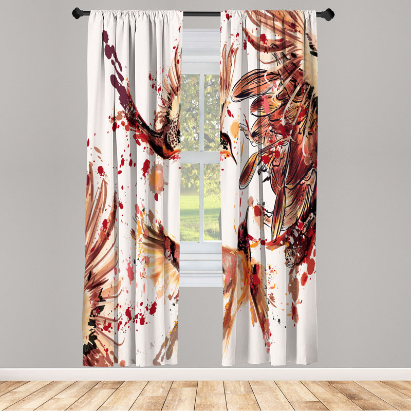 Rideaux colibri Ebern Designs, L 28 po x L 63 po