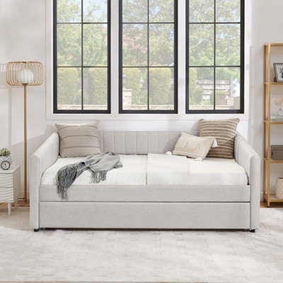 Daybed with Trundle Upholstered Sofa Bed