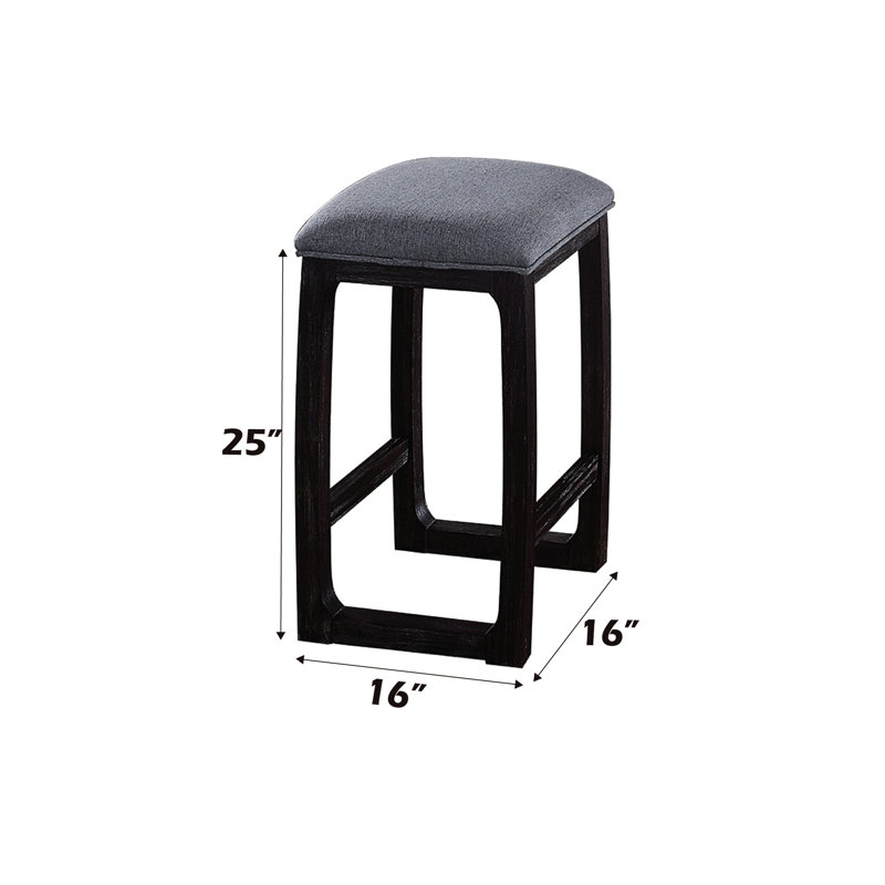 Enchanteur tabouret de hauteur comptoir en tissu gris et attrayant patiné