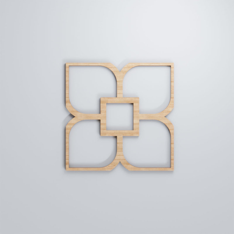 Panneaux muraux décoratifs en bois Olivia, Aulne, H 11 3/8 po x l 11 3/8 po x P 3/8 po