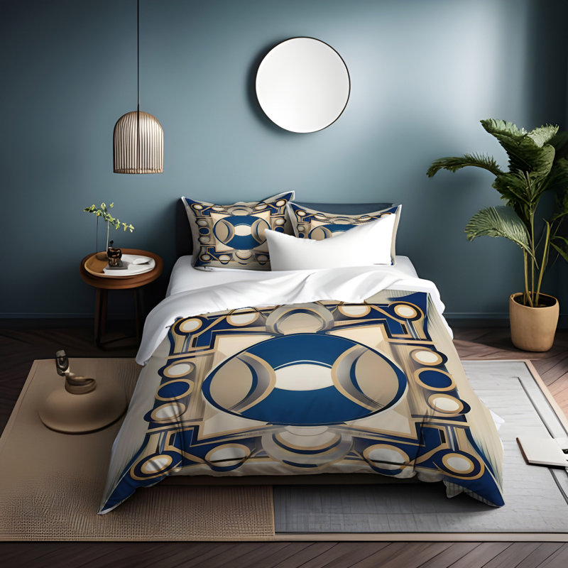 Polyester Abstract Duvet Cover, King Duvet Cover + 2 King Shams