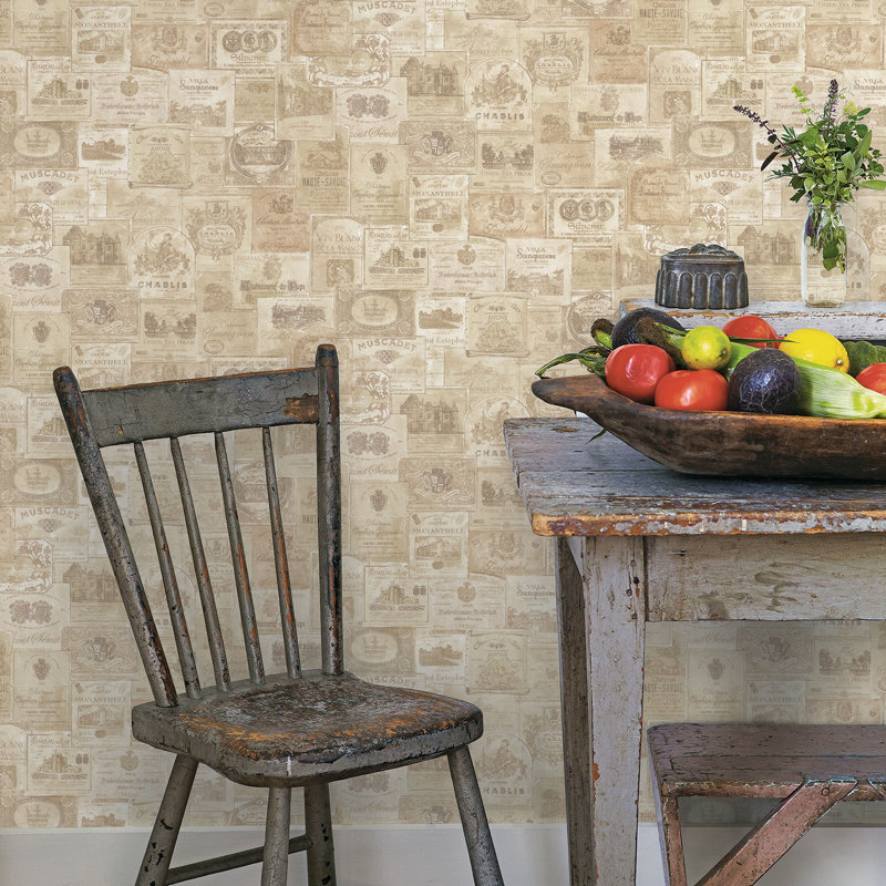 Font 0.1cm x 53cm Matte Wallpaper Roll, Faded Beige