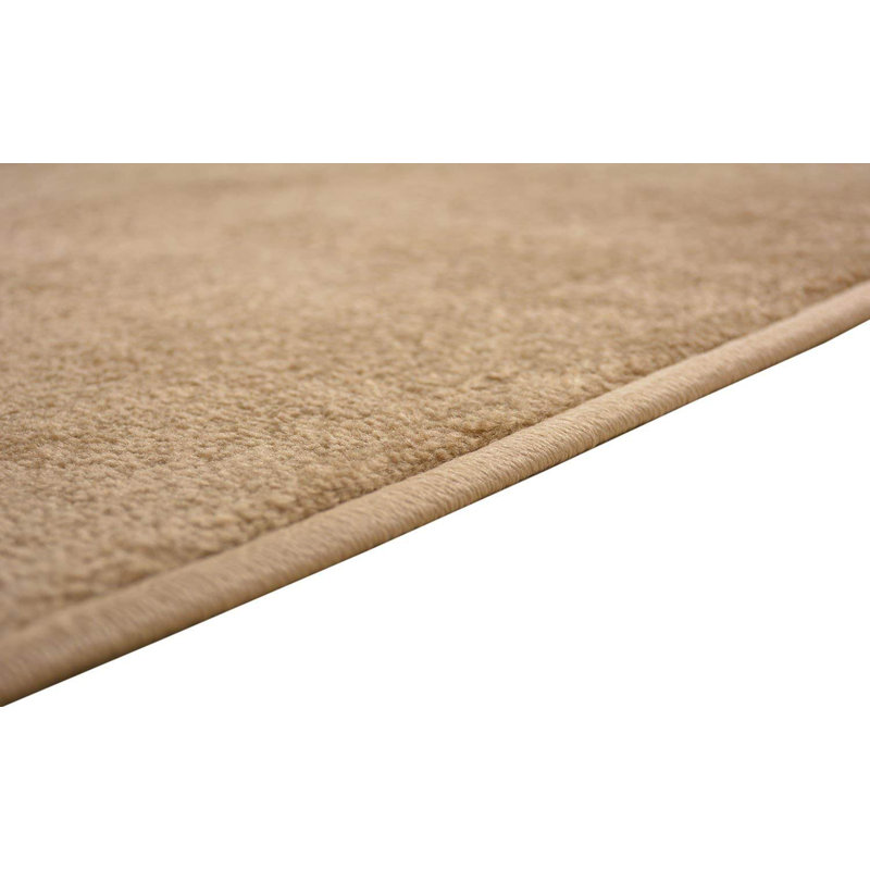 Machine Washable Solid Beige Medium Pile Slip Resistant Scatter Rugs, Rectangle 2'2" x 2'