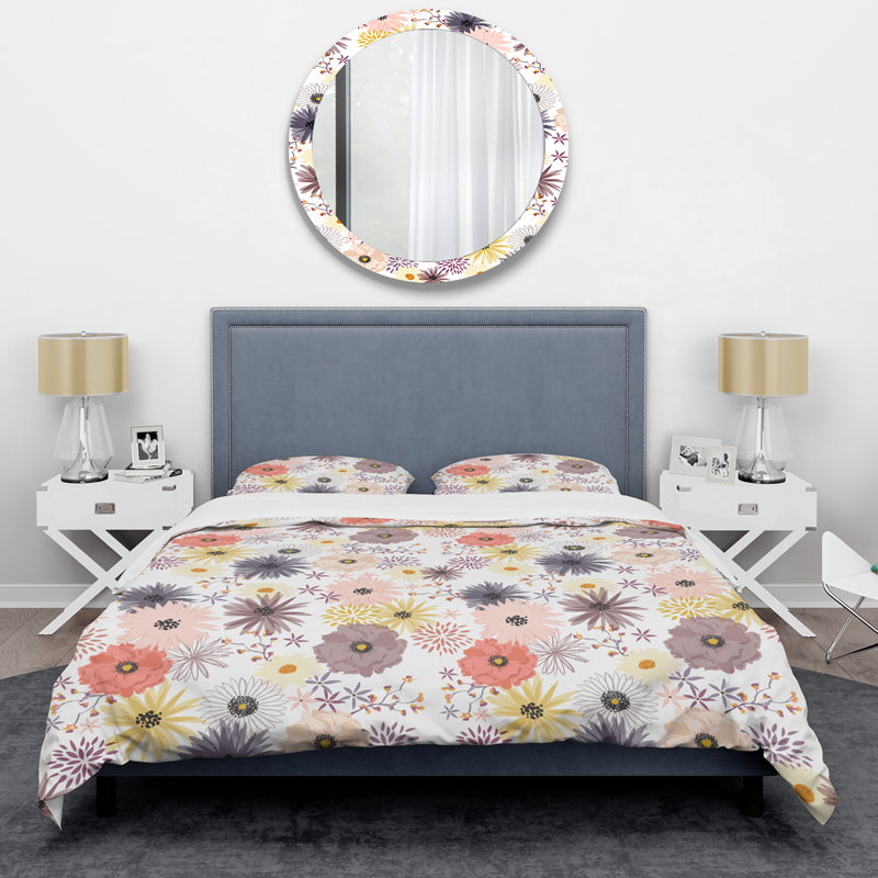 Ensemble de housse de couette multicolore, Housse de couette simple + 1 taie décorative stan