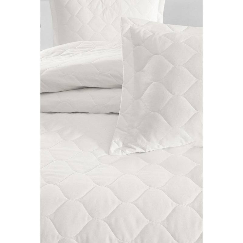 Ensemble de couvre-lit 100% coton Woodrow, Blanc cassé, Couvre-lit 94 po x 89 po + 2 taies d'oreiller stan