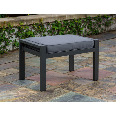 Lakeview Aluminum Outdoor Ottoman With Charcoal Cushion