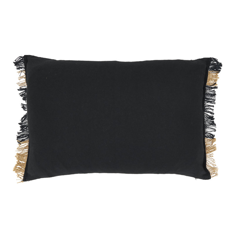 Housse de coussin en coton Levid Collection, Noir/naturel, H 13 po x l 20 po, Rectangulaire