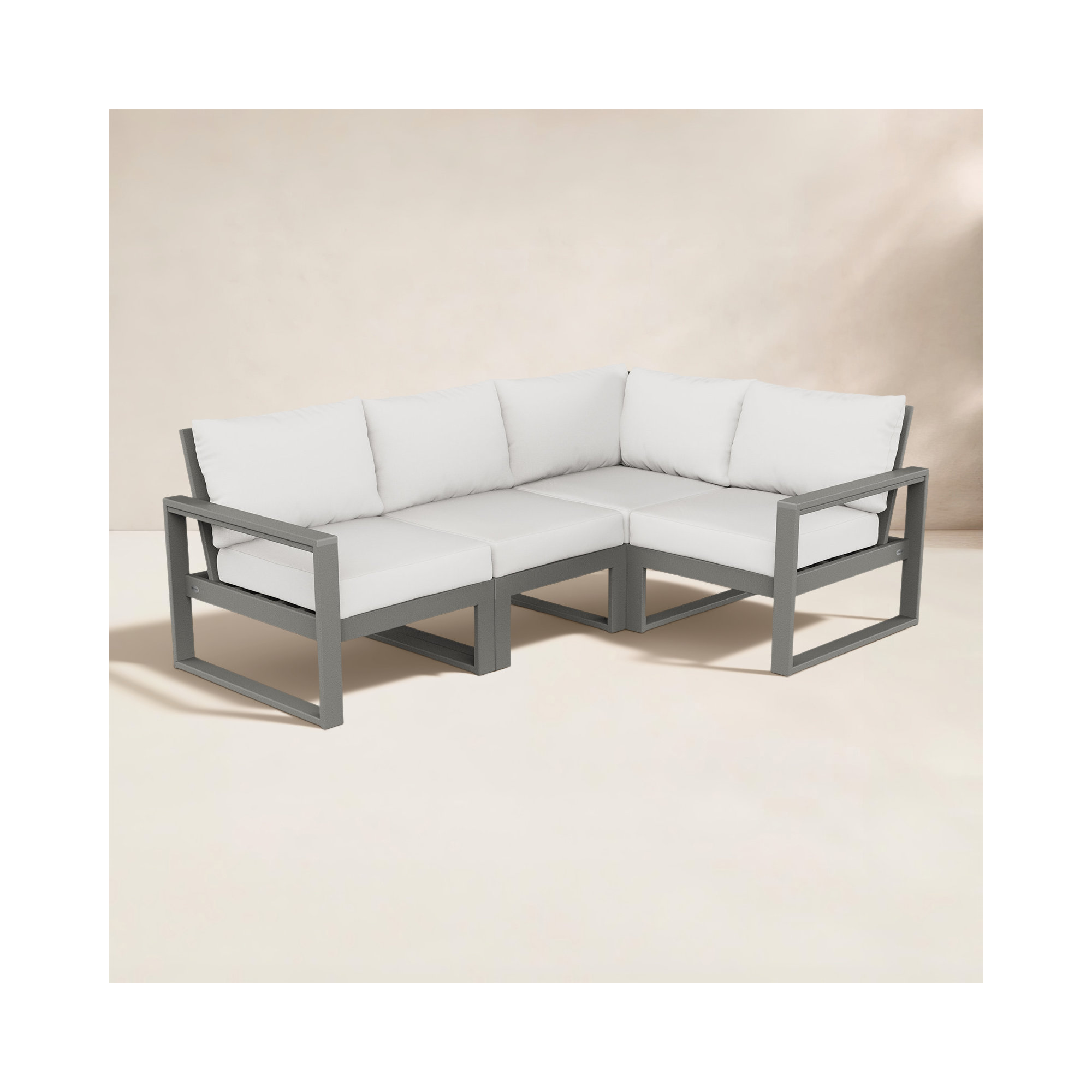 EDGE 4-Piece Modular Deep Seating Set, Natural Linen , Slate Gray