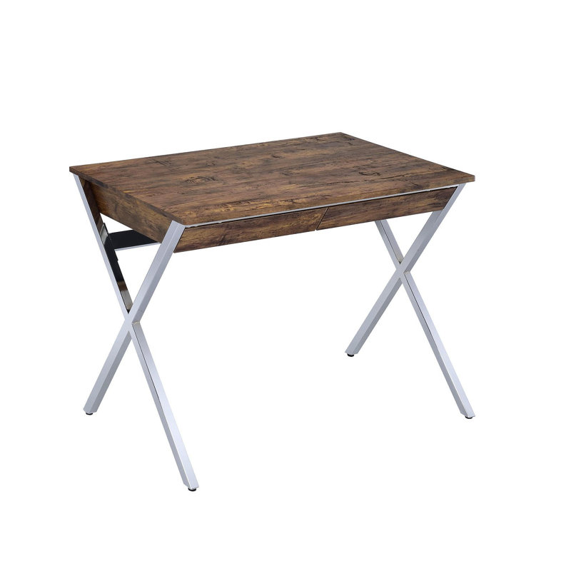Callers Weathered Oak & Chrome Finish Writing Desk