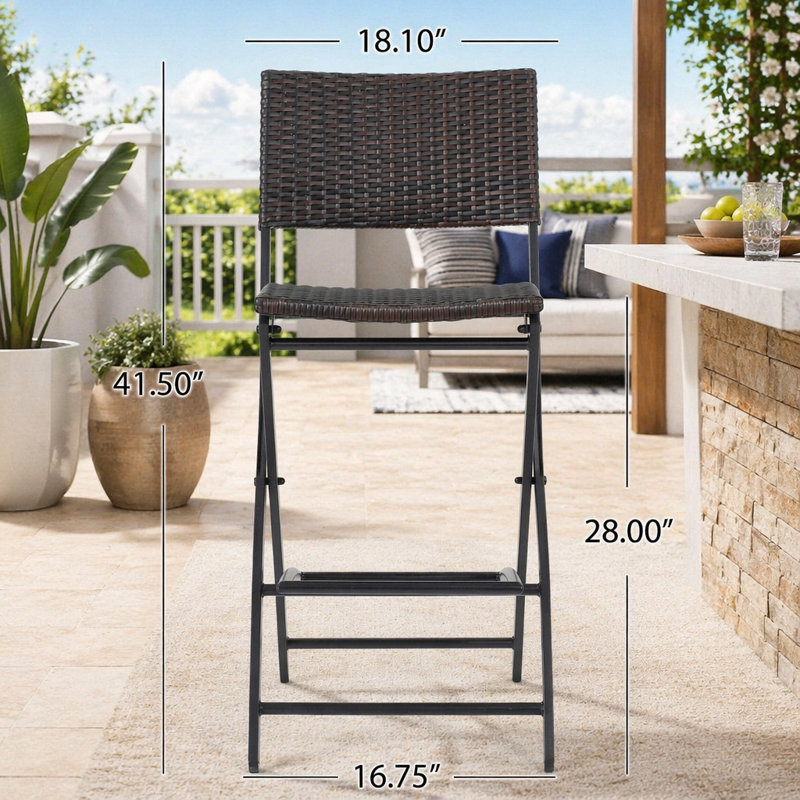 Chaise pliante en osier pour l'extérieur