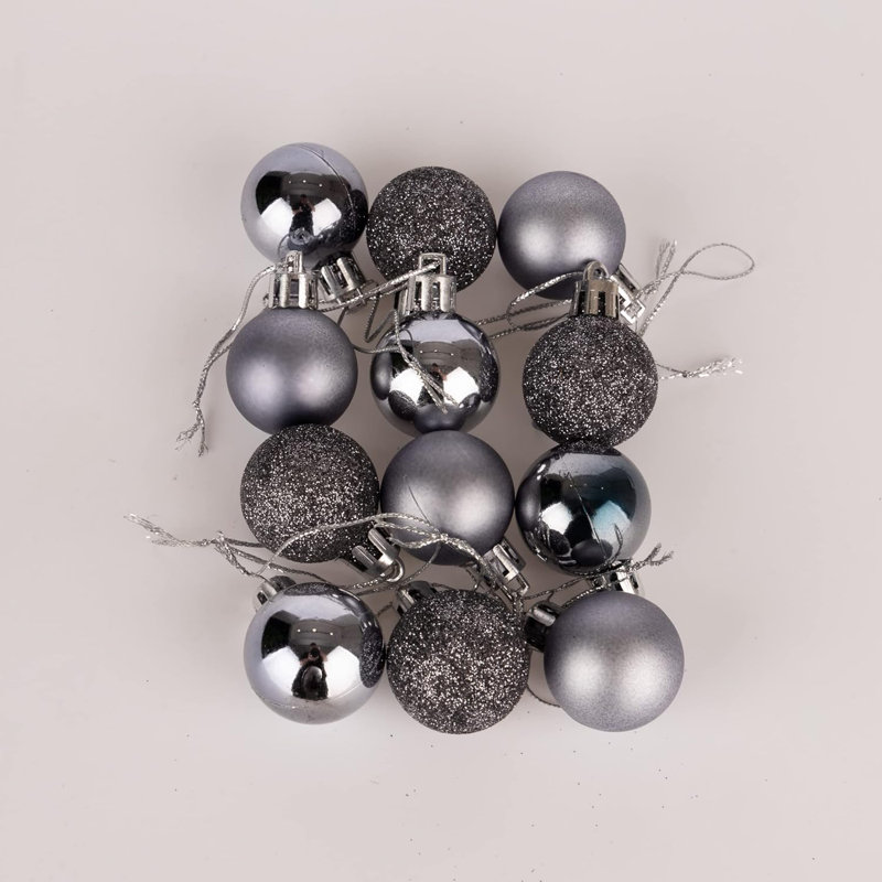 3cm Polyvinyl Chloride (PVC) Ball Ornament, Grey