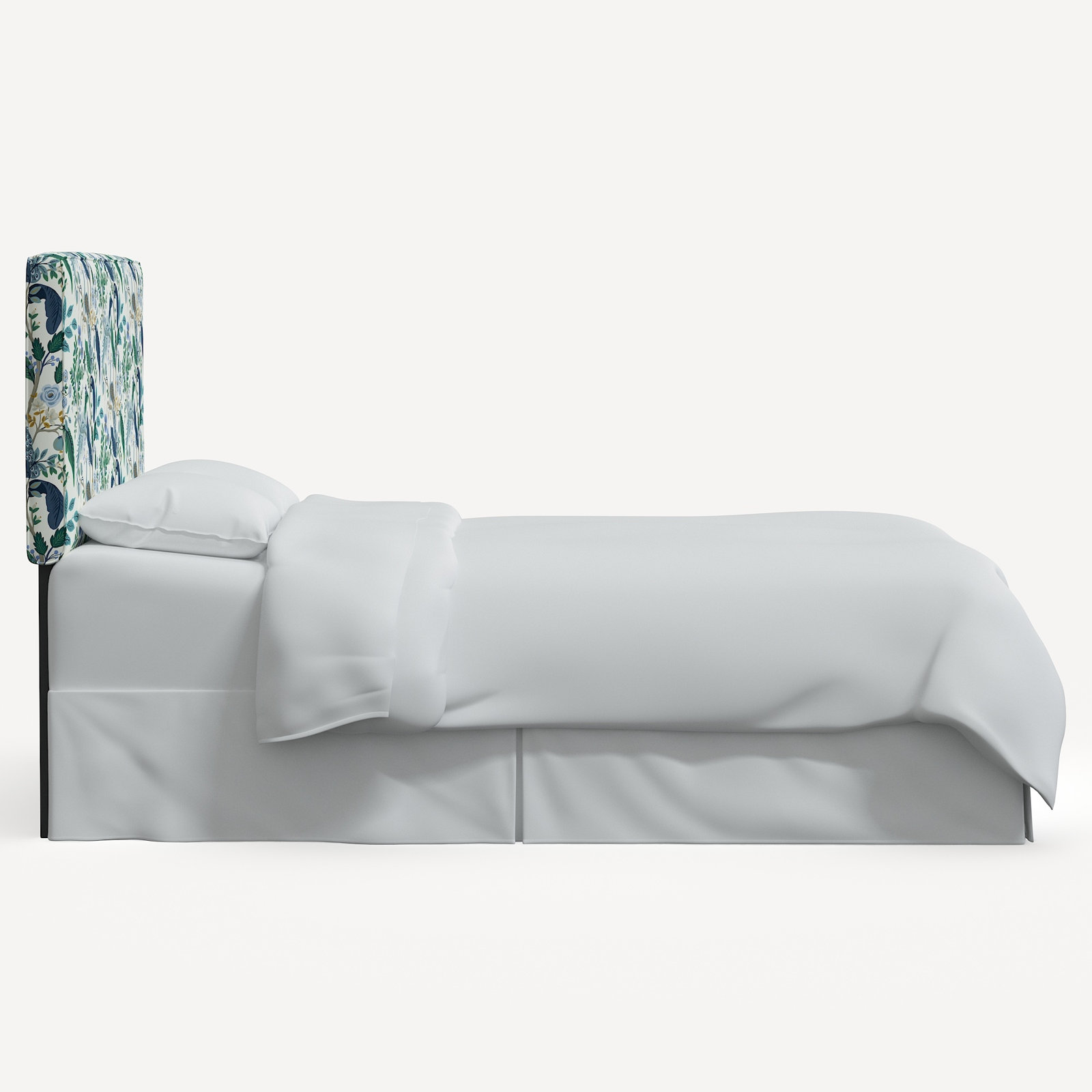 Rifle Paper Co. x Cloth & Company Elly Headboard, King, Rpc Peacock Blue & White Linen