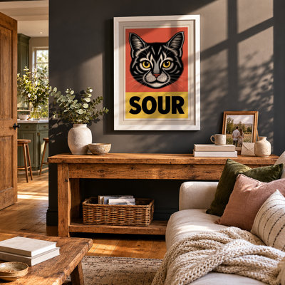 Sour Cat Retro - Framed Print