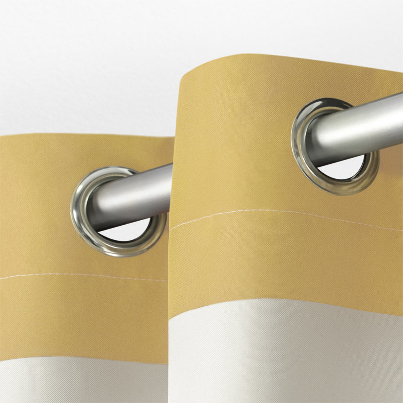 Panneaux de rideaux semi-transparents rayés avec œillets Agim, l 54 po x L 96 po, Bain de soleil