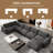 Chenille Boneless Modular Compression Sofa Sectional Sofa-702297767