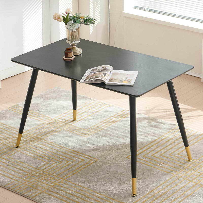 Vonda 47" Modern Rectangle Dining Table With MDF Top & Metal Frame