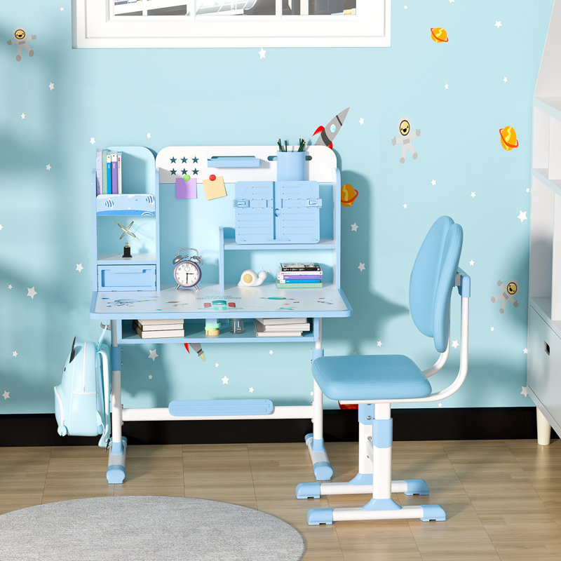 Ensemble de bureau et chaise pour enfants, Bleu