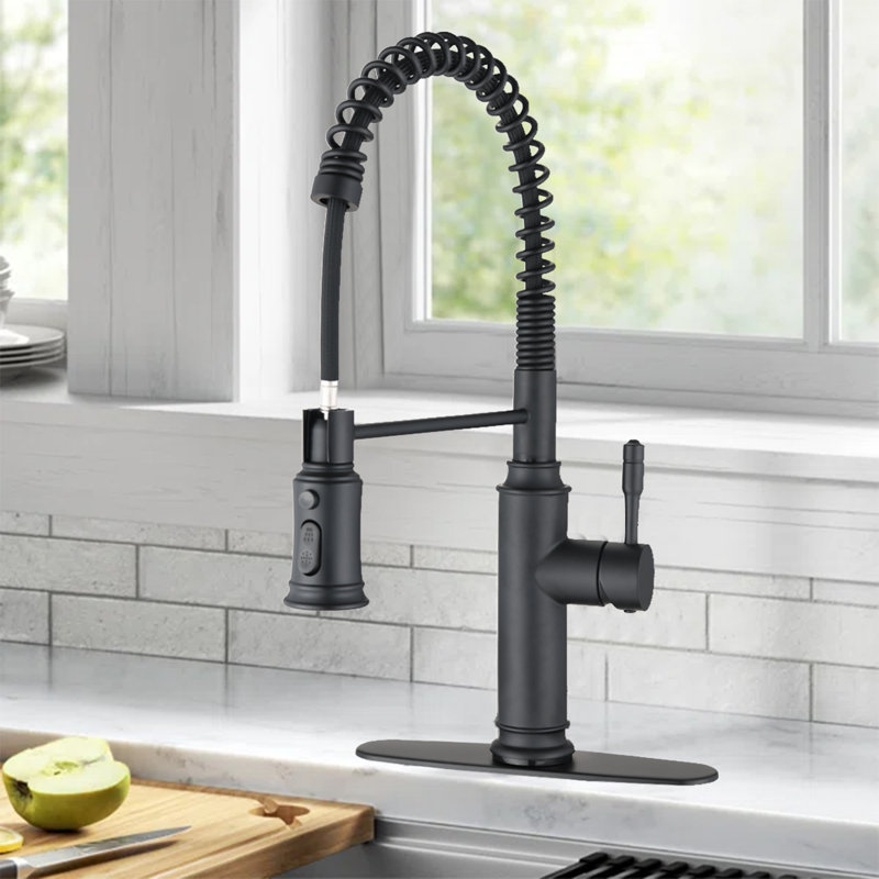 LONGJIANG Pull Down Touchless Kitchen Faucet, Matte Black