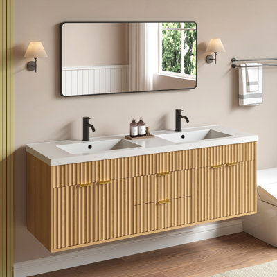 Ensemble de meuble-lavabo double 60 po avec comptoir SMC Adonia 