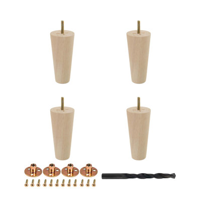 Base Unfinished Furniture Leg, Pack of 4