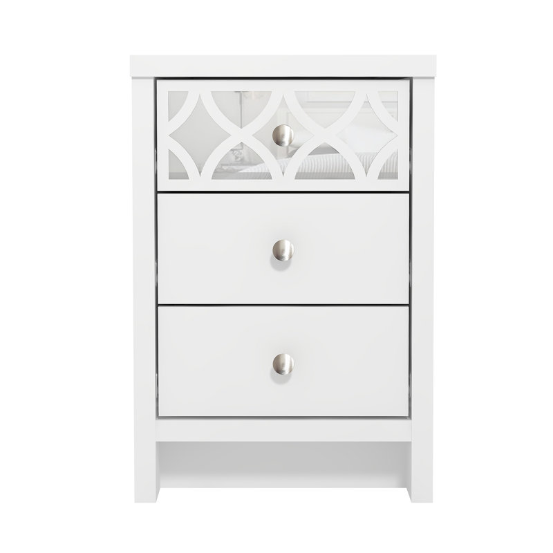 Manufactured Wood Bedside Table, White
