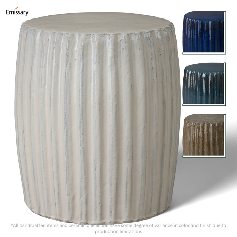 Vitaly Garden Stool, Milk White