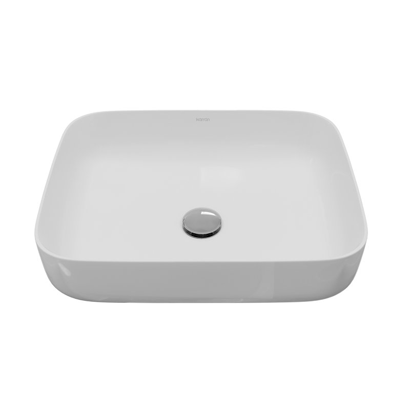 Karran Valera 20 In. Vitreous China Rectangular Vessel Bathroom Sink