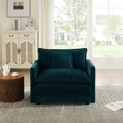 Upholstered Armchair, Chenille Fabric Sofa, For Living Room 