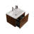 Wall Mounted Bathroom Vanity - 24" Striped Walnut White Ceramic Sink -Focused Curved Edges Convenient Storage Contemporary-956043931-956043934